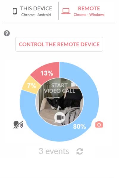 Live video connection to your dog